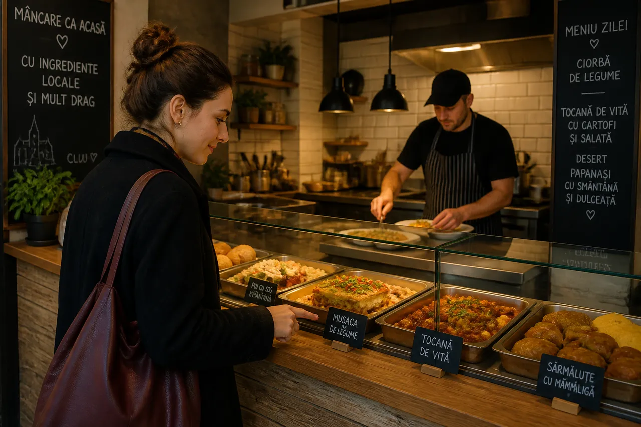 alegerea mesei într-un restaurant local din Cluj