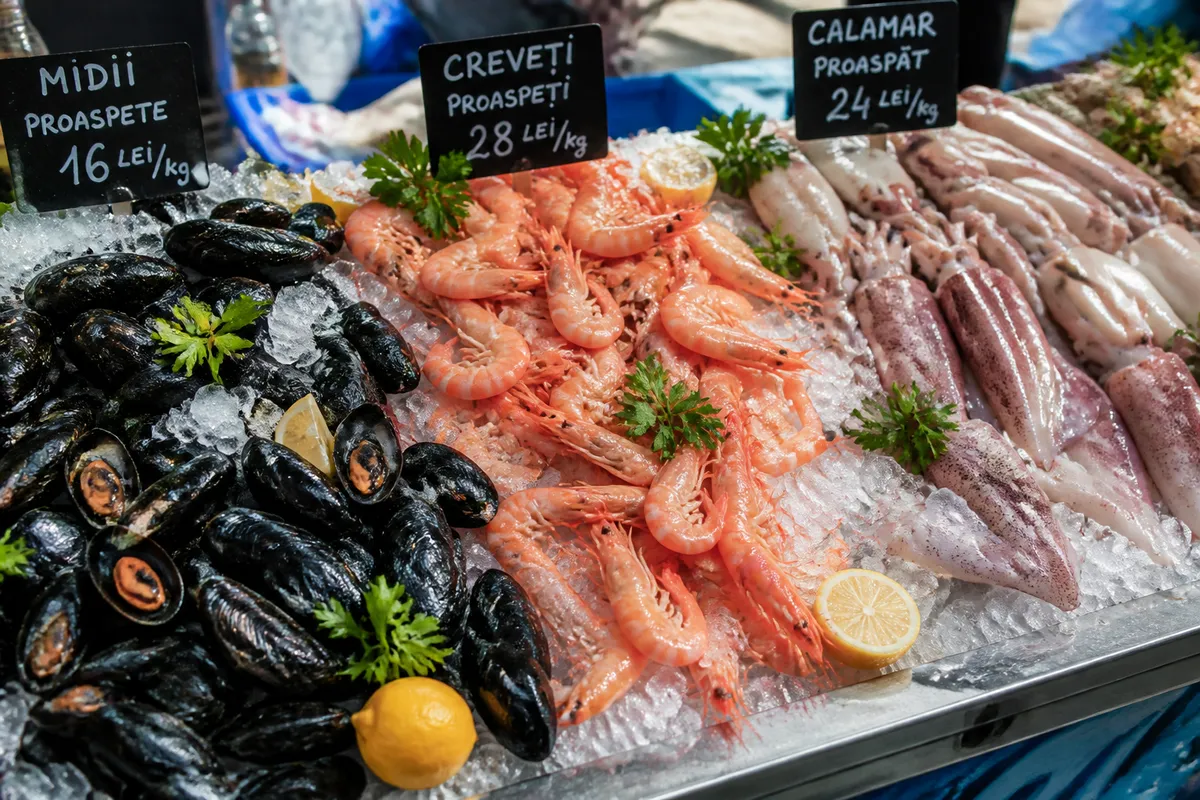 aspect vizual fructe de mare proaspete