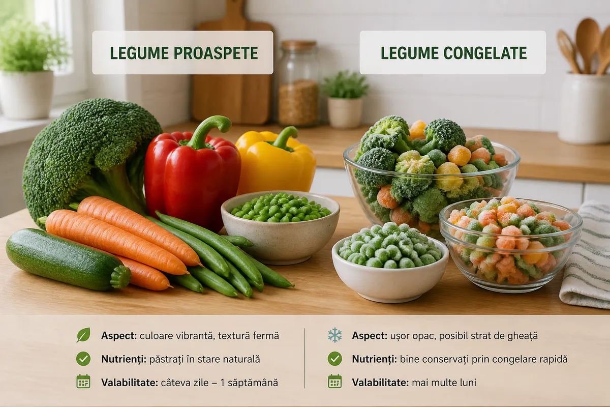 calitate nutritiva alimente congelate versus proaspete