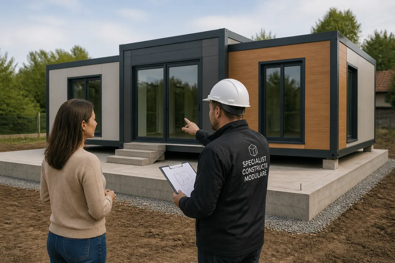 casă modulară pe teren și fundație pentru locuință