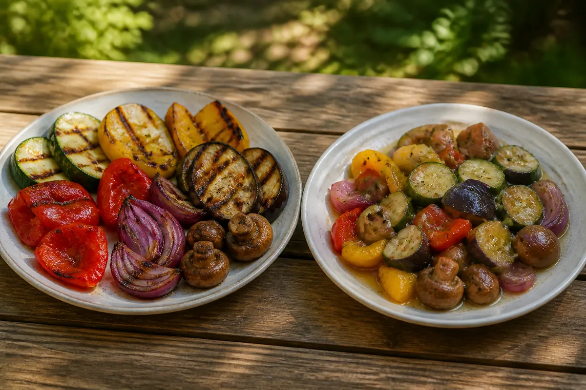 comparație legume proaspete congelate grătar rezultat