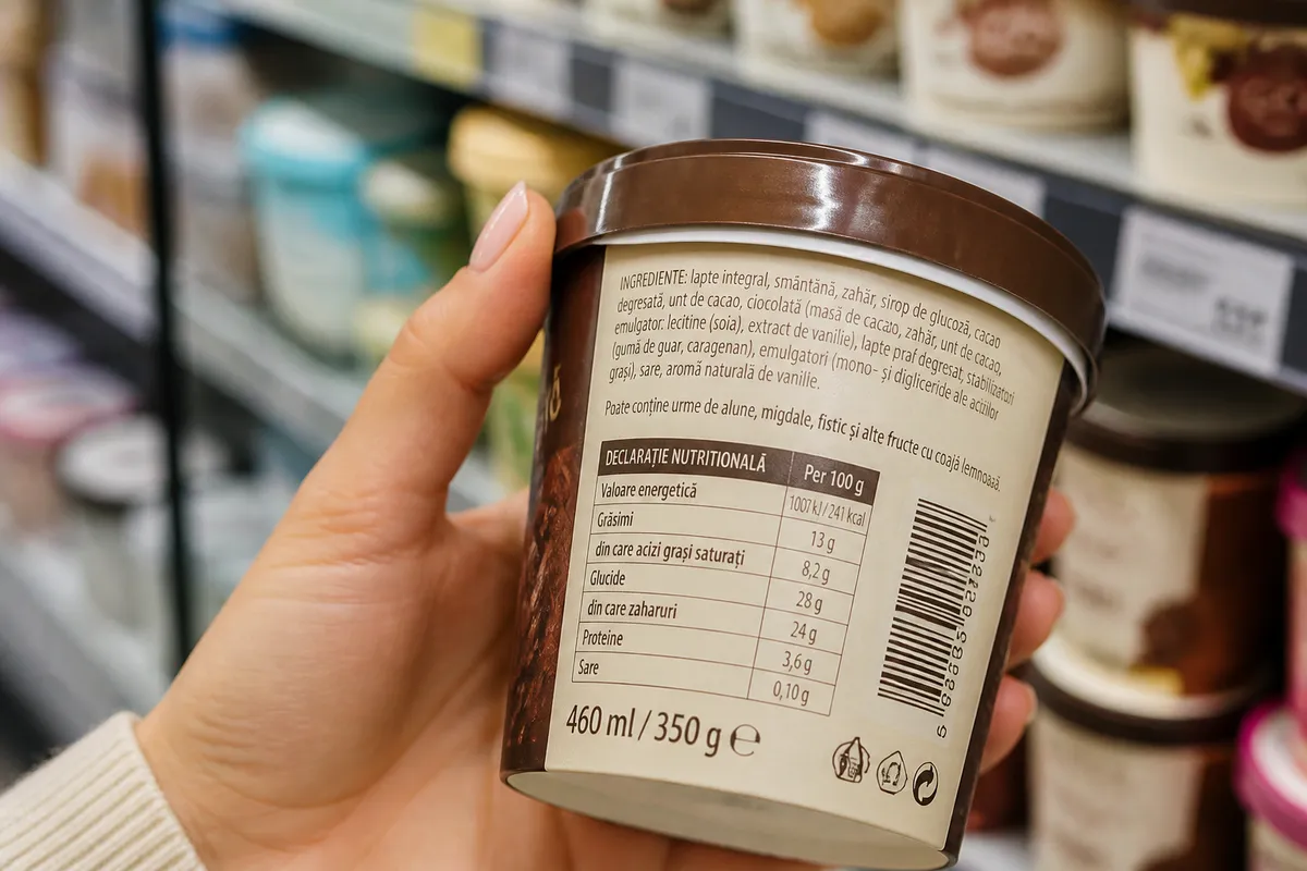 cum citești eticheta înghețată ingrediente sănătoase