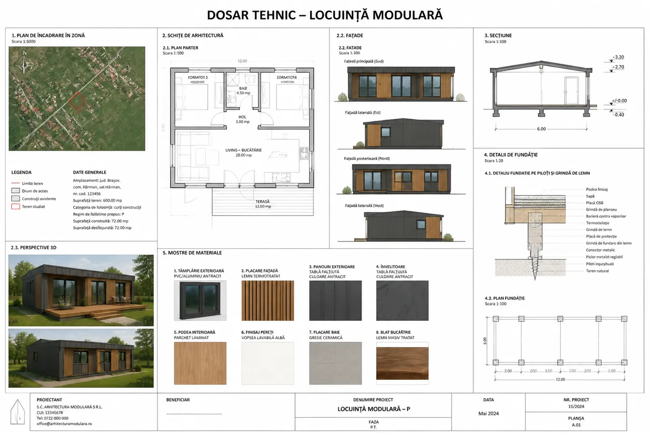 documentație tehnică pentru casă modulară