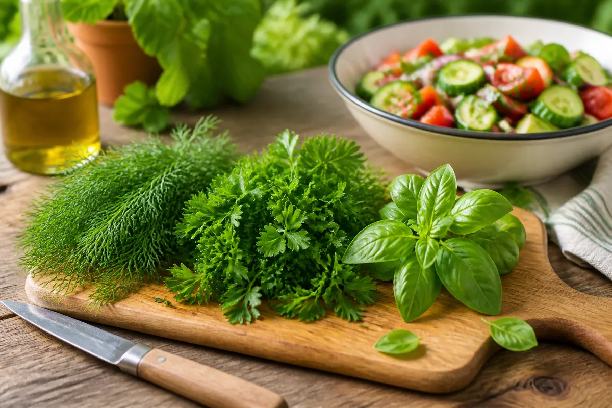 ierburi proaspete pentru salate românești