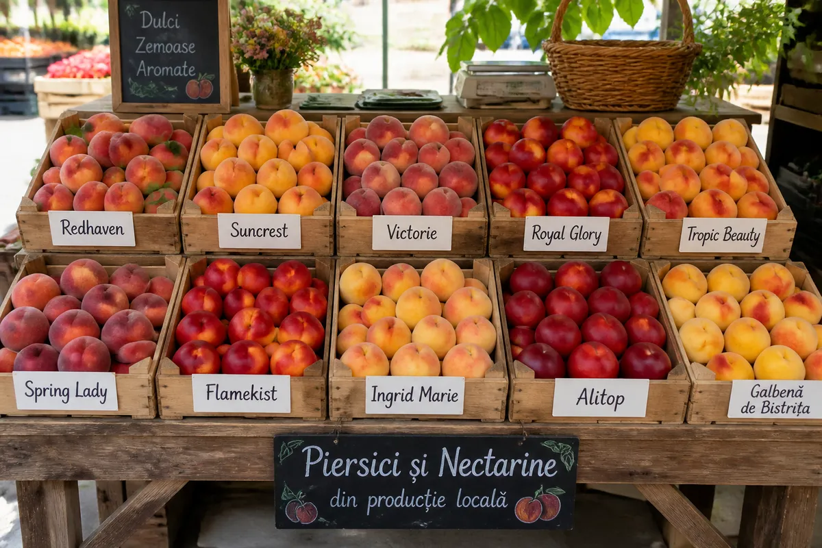 soiuri piersici vară piață românească