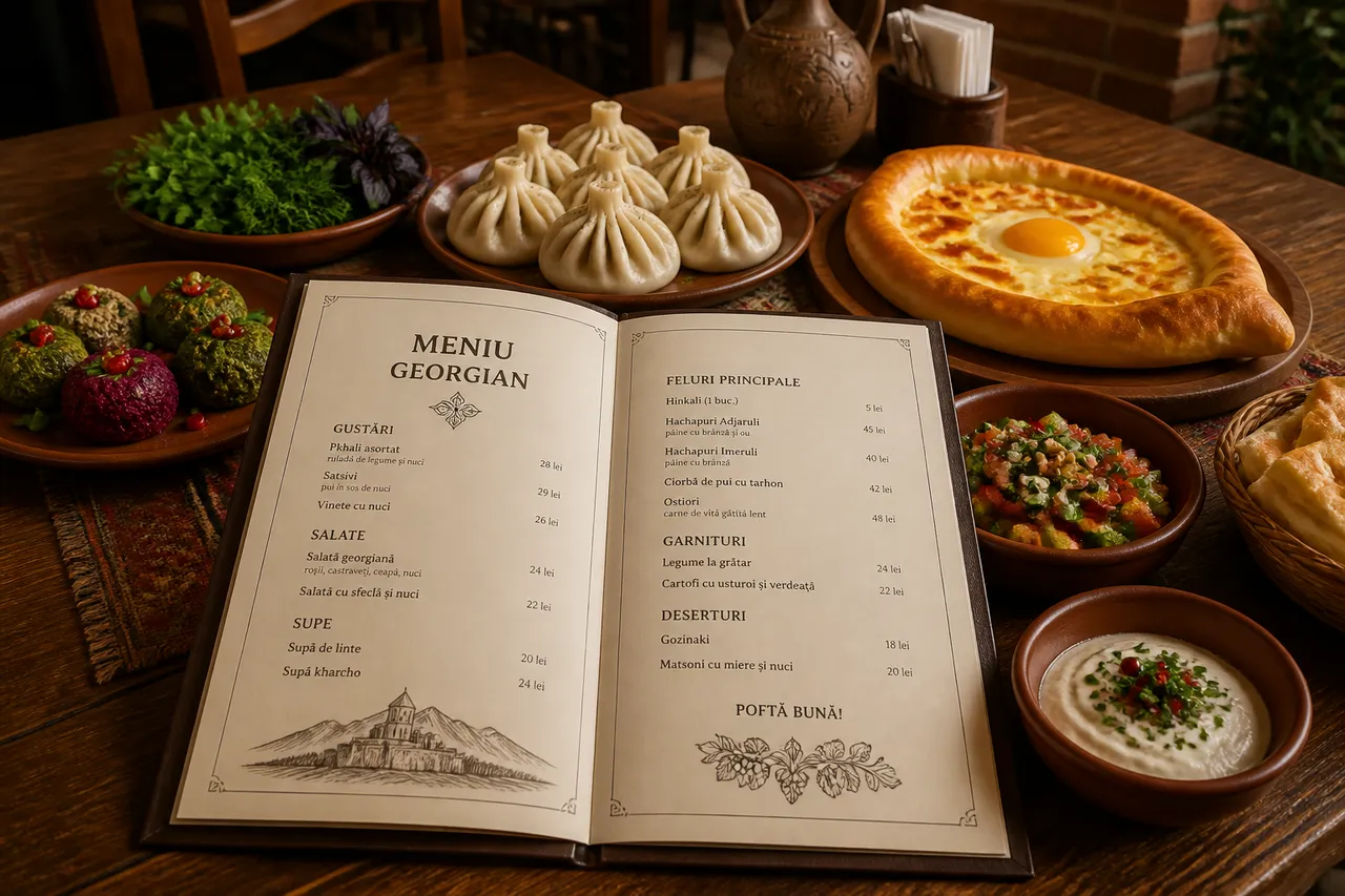 meniu restaurant georgian cu preparate tradiționale