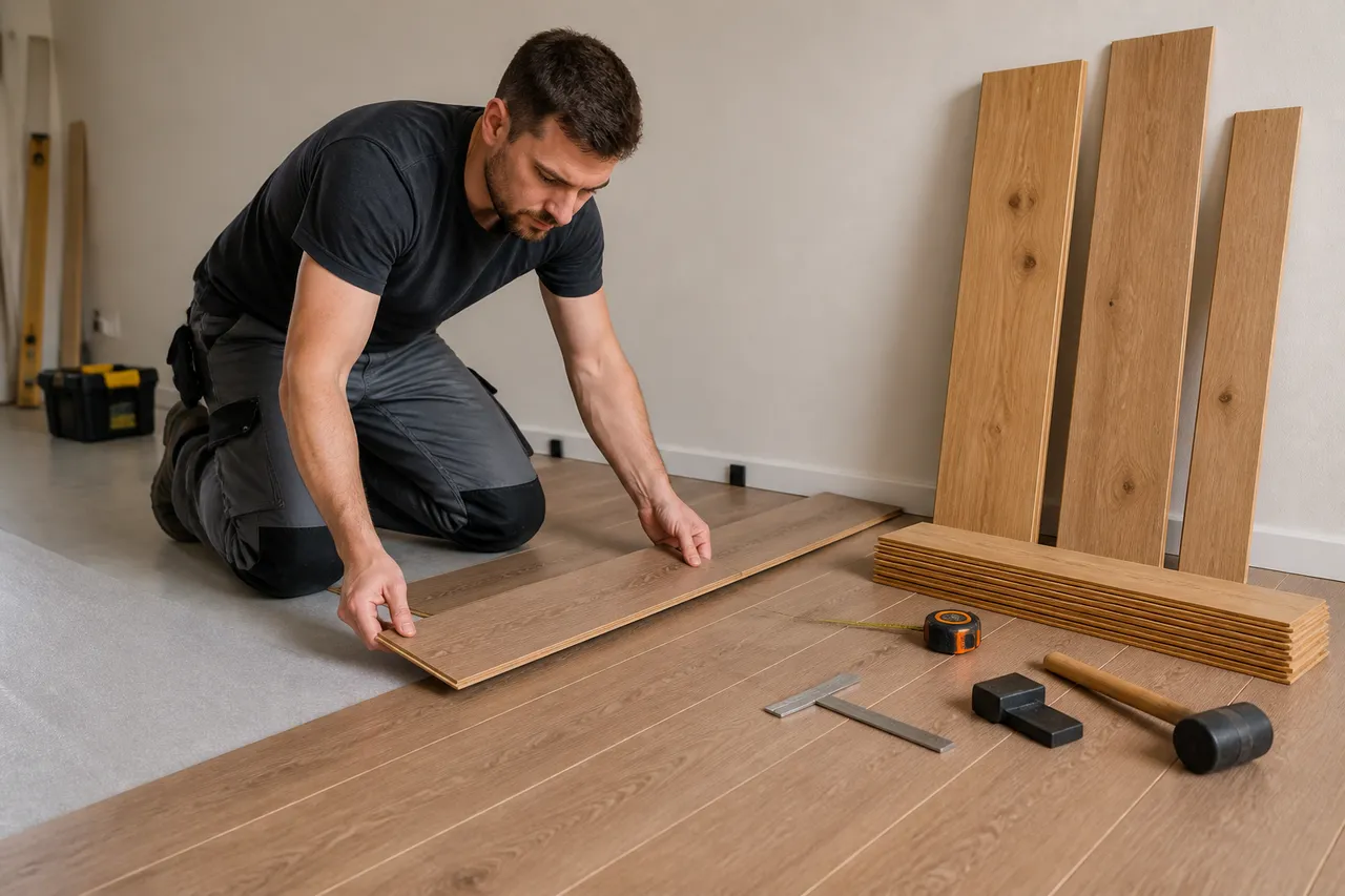 montaj parchet laminat și lemn masiv