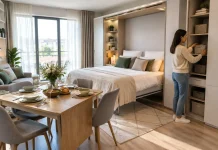Mobilier multifuncțional pentru garsonieră care eliberează spațiul fără compromisuri Mobilier multifuncțional pentru garsonieră care eliberează spațiul fără compromisuri