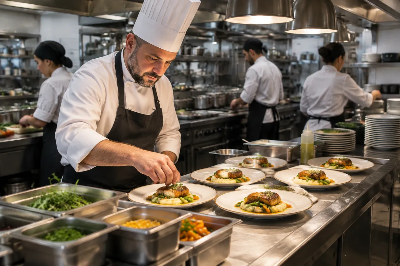 preparate standardizate într-un restaurant extins