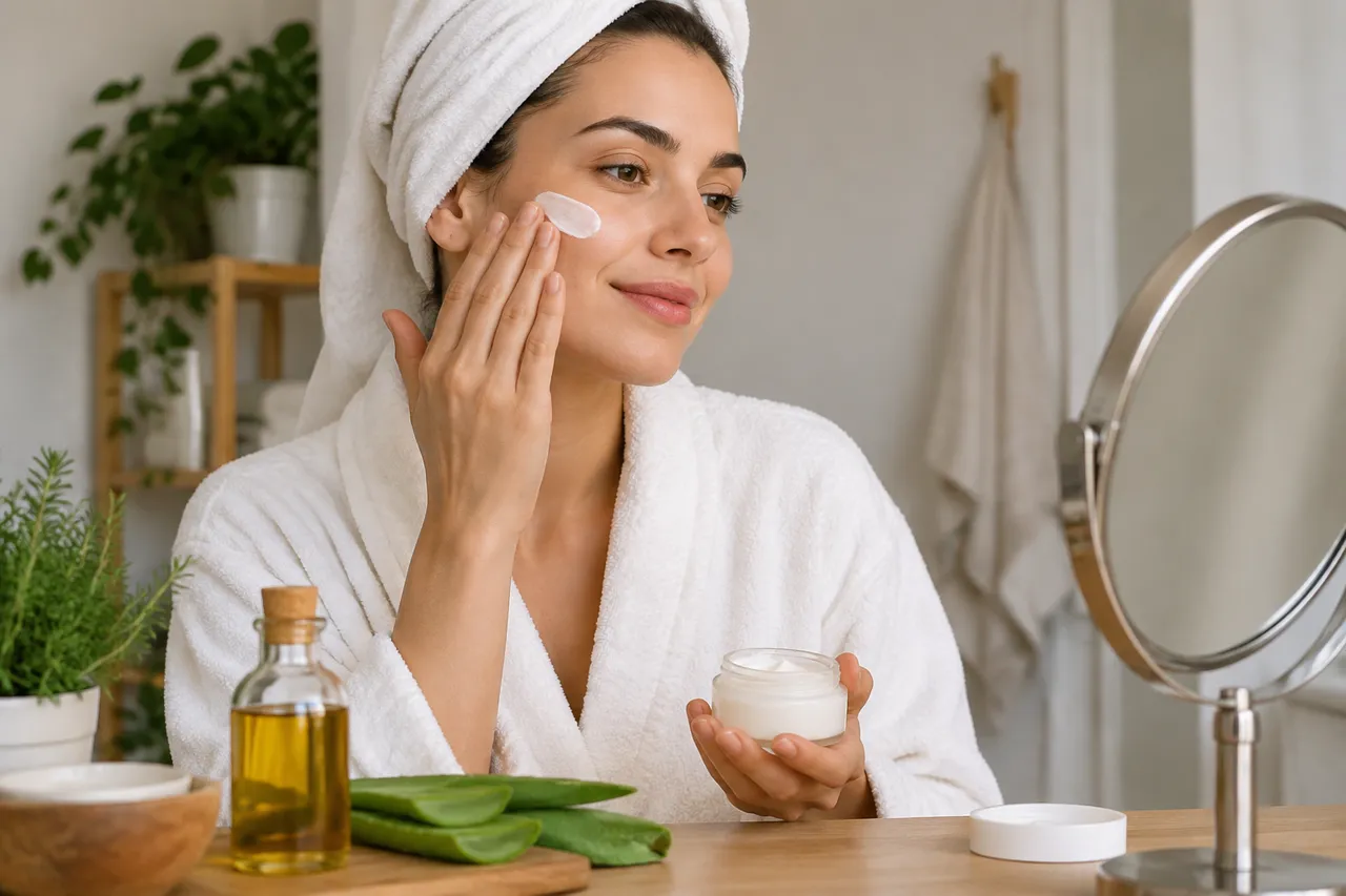 rutină de îngrijire echilibrată cu produse naturale și cosmetice